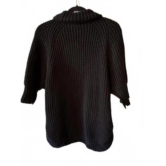 J. Crew Turtleneck Cotton Poncho Sweater M/L - Picture 3 of 11